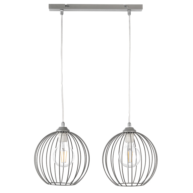 Sospensione Melone grigia 2 luci