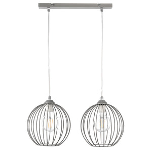 Sospensione Melone grigia 2 luci