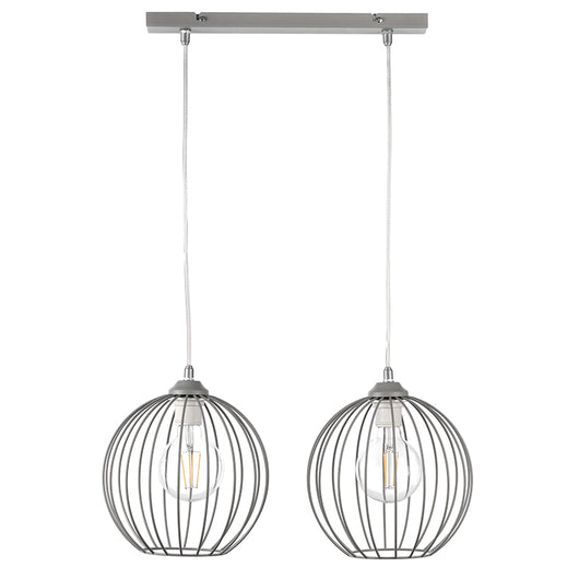 Sospensione Melone grigia 2 luci