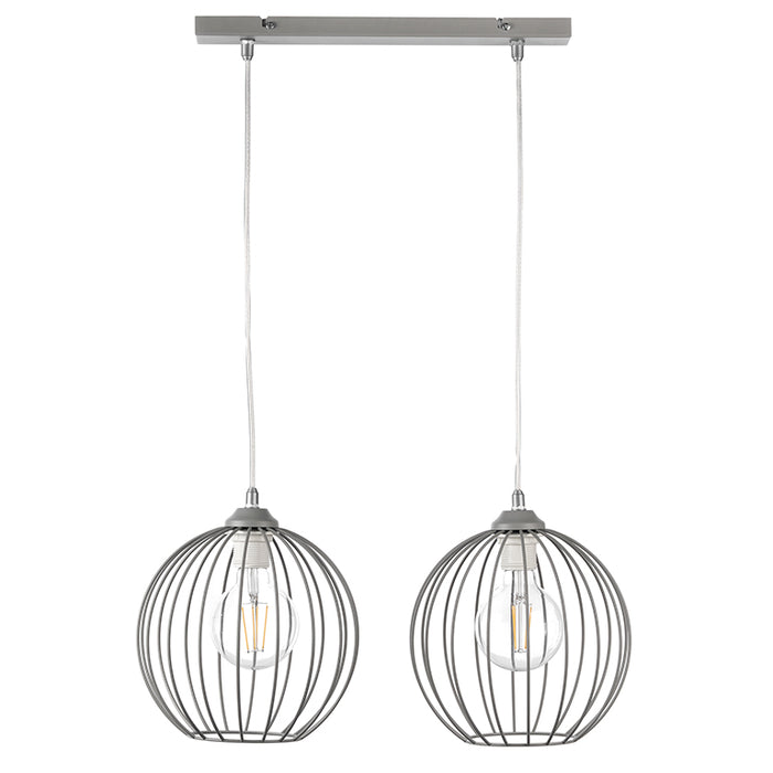 Sospensione Melone grigia 2 luci