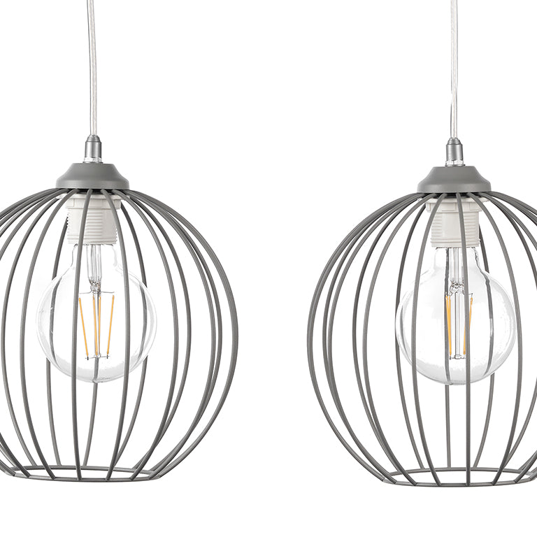 Sospensione Melone grigia 2 luci