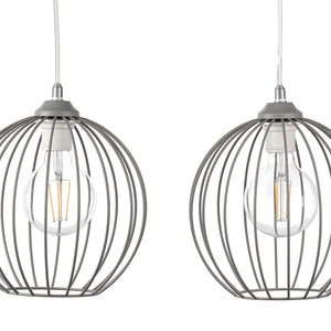 Sospensione Melone grigia 2 luci