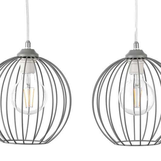 Sospensione Melone grigia 2 luci