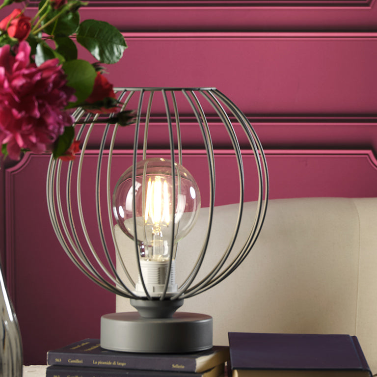 Lampada da tavolo Melone grigio