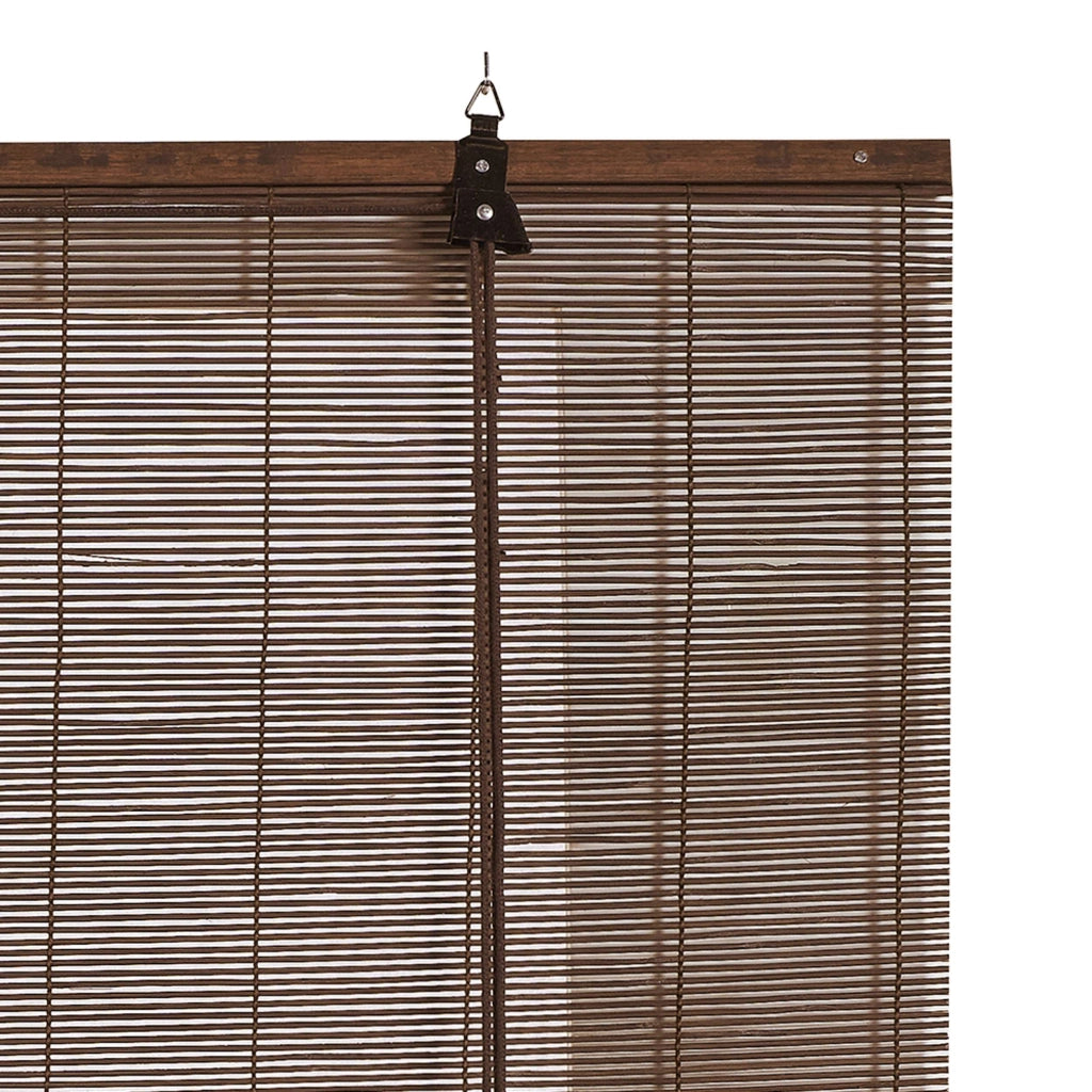 Tenda a rullo oscurante in bamboo naturale Marrone scuro 60x175 cm