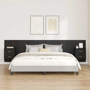 Testata con Comodino 3 pcs Rovere Nero Legno multistrato 3416165