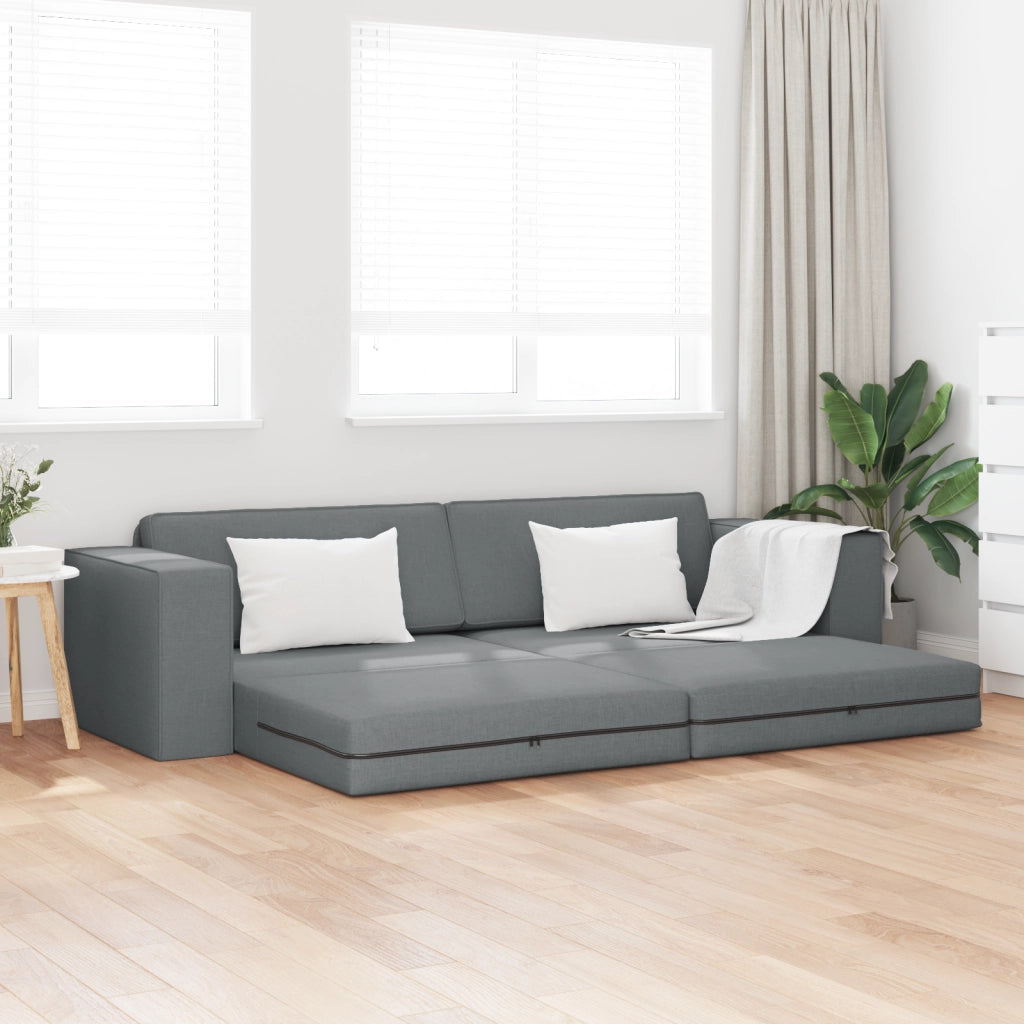 Divano Letto 2-in-1 Grigio Scuro 245x150x60.5 cm Tessuto