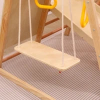 Struttura da arrampicata multifunzionale 7-in-1, altalena, scala da arrampicata, scivolo, rete, pietre da arrampicata, anelli, casetta tenda, 134×120×120 cm, Naturale