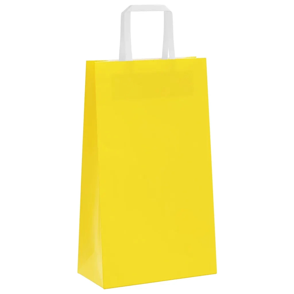 Sacchetti di Carta 250 pz con Manici Gialli 21x11x36 cm