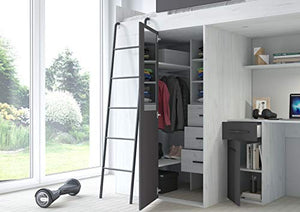 MOBILE LETTO SOPPALCO SCALETTA BAMBINI VERANA L cm236x120x190h BIANCO GRAFITE