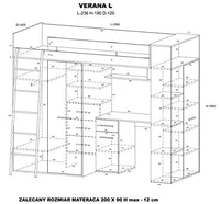 MOBILE LETTO SOPPALCO SCALETTA BAMBINI VERANA L cm H190x120x236 ROVERE GIALLO