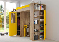 MOBILE LETTO SOPPALCO SCALETTA BAMBINI VERANA L cm H190x120x236 ROVERE GIALLO