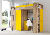 MOBILE LETTO SOPPALCO SCALETTA BAMBINI VERANA L cm H190x120x236 ROVERE GIALLO