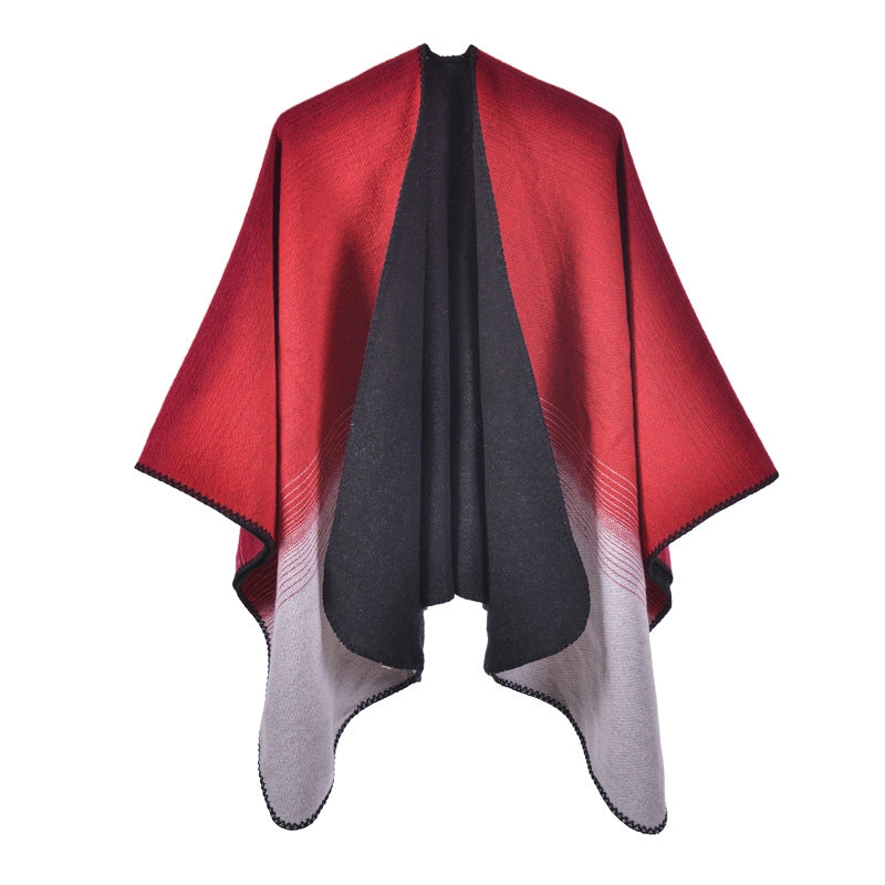 Elegante e semplice scialle, mantella da donna, sciarpa lavorata a maglia