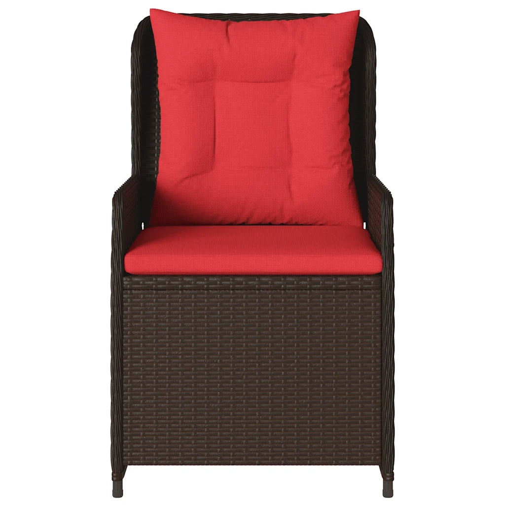 Sedie da giardino reclinabili 2 pz in Polyrattan Marrone 368658