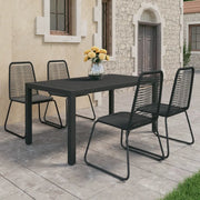 Set da Pranzo da Giardino 5 pz in Rattan PVC Nerocod mxl 117883