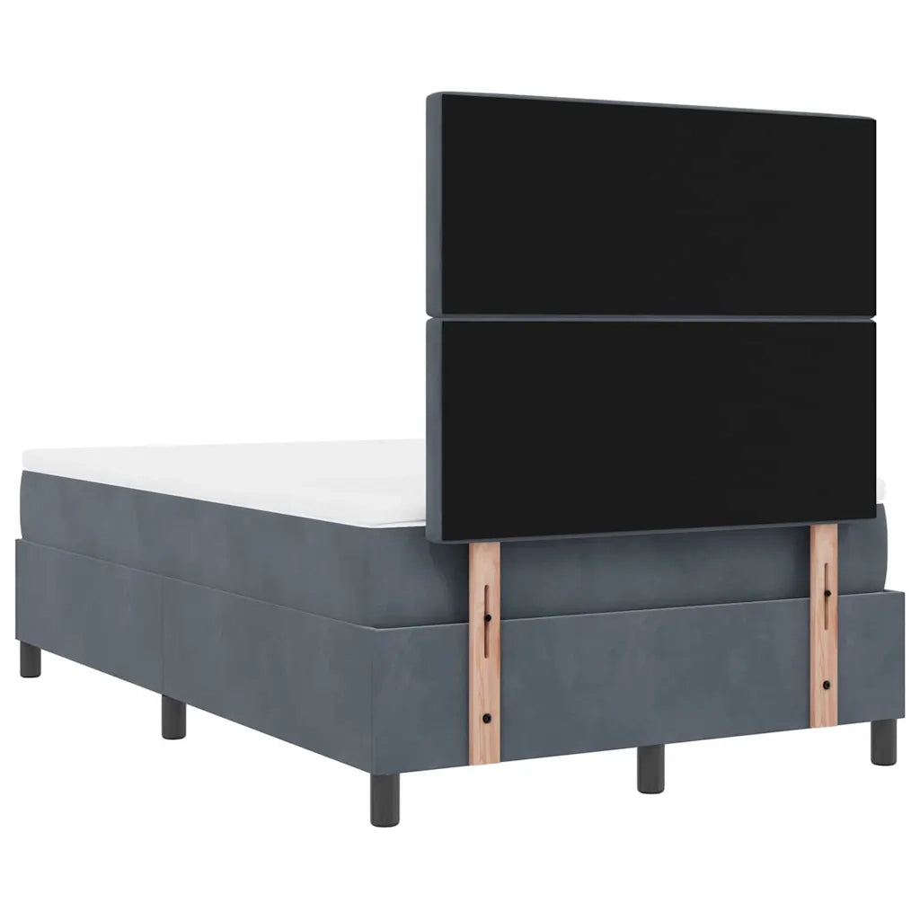Letto a molle con materasso Grigio scuro 120 x 200 cm Velluto 3339759
