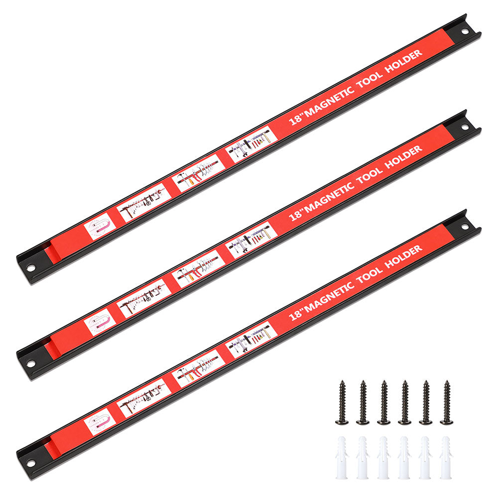 3pz Barra Magnetica Portautensili Supporto Porta Attrezzi Lavoro Coltelli 46cm