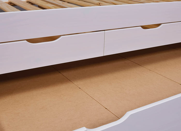 LETTO PER BAMBINI RAGAZZI 90X200 DESERT RAIN 3+1 CASSETTI cm98x63x205 BIANCO