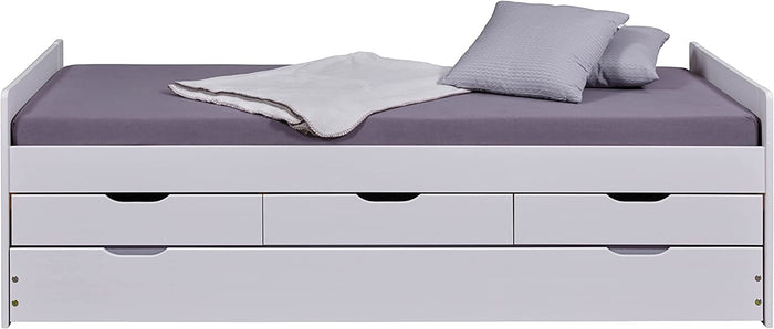 LETTO PER BAMBINI RAGAZZI 90X200 DESERT RAIN 3+1 CASSETTI cm98x63x205 BIANCO