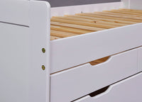 LETTO PER BAMBINI RAGAZZI 90X200 DESERT RAIN 3+1 CASSETTI cm98x63x205 BIANCO