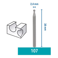 Dremel Frese per Incisione Punte da Intaglio Legno e Metalli Formato: Fresa per incisione 2,4 mm - 107