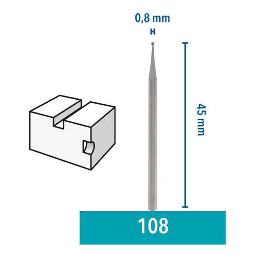Dremel Frese per Incisione Punte da Intaglio Legno e Metalli Formato: Fresa per incisione 0,8 mm - 108