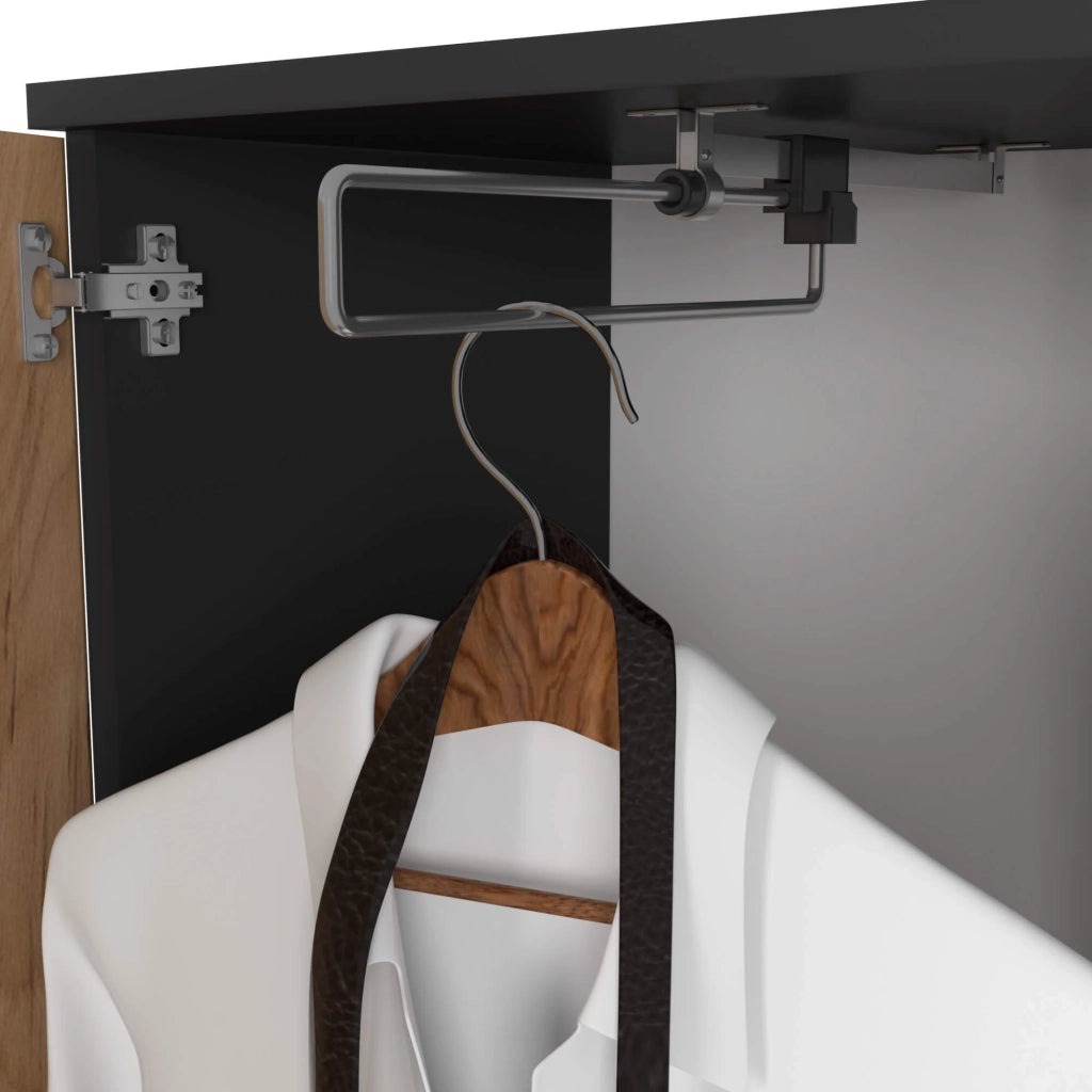 Scarpiera ingresso con appendiabiti ENTRO AKORD Nero, Quarcia Craft 95x183x35 cm