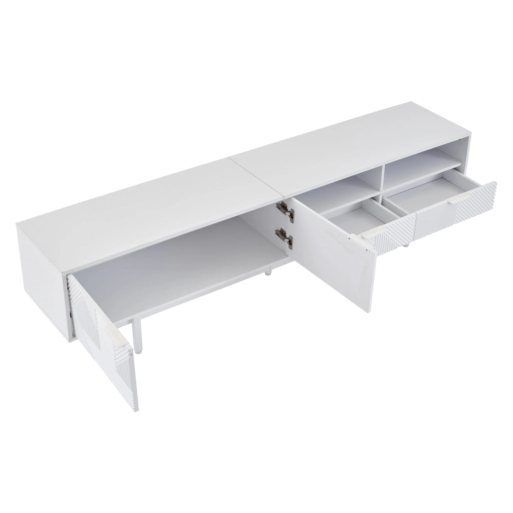 Mobile TV moderno minimalista - Zephmum - 200x40x51cm - Bianco - Stoccaggio