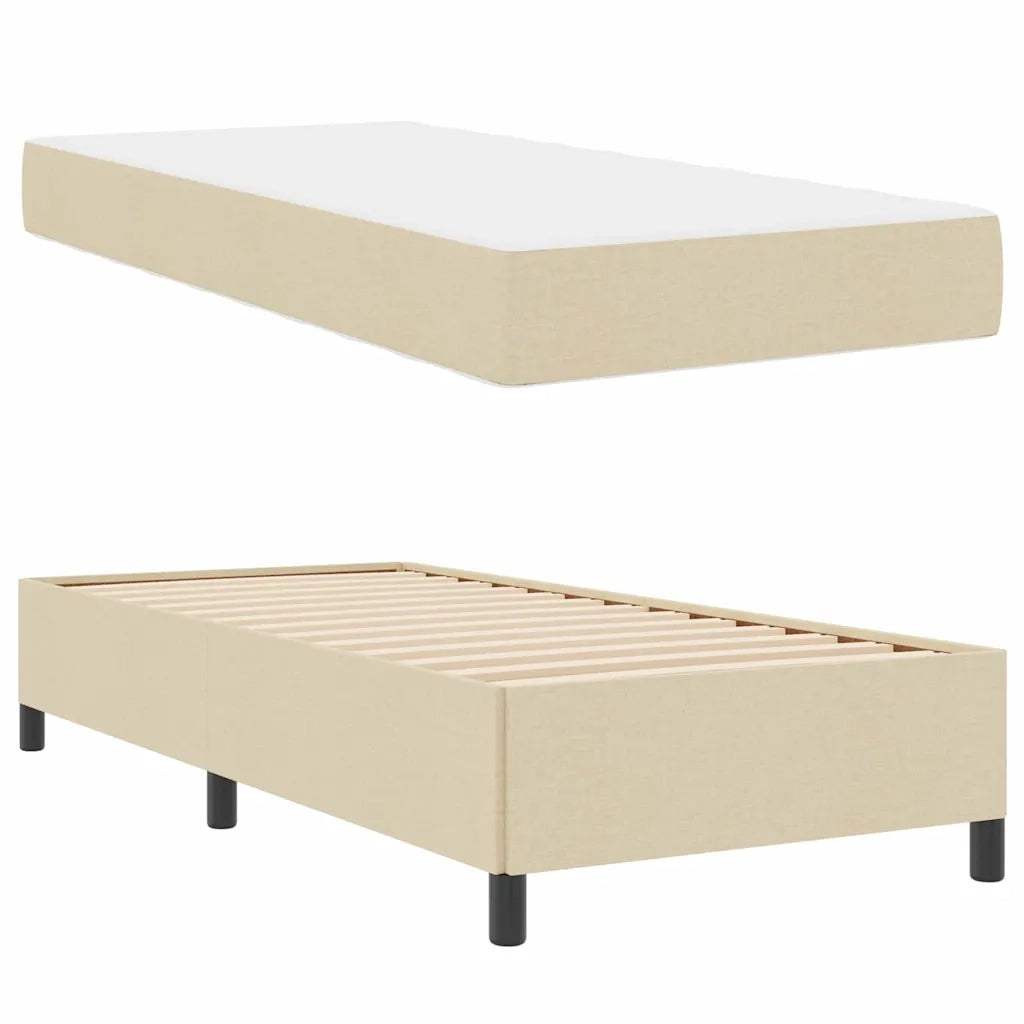 Letto a molle Crema 100 x 200 cm Tessuto