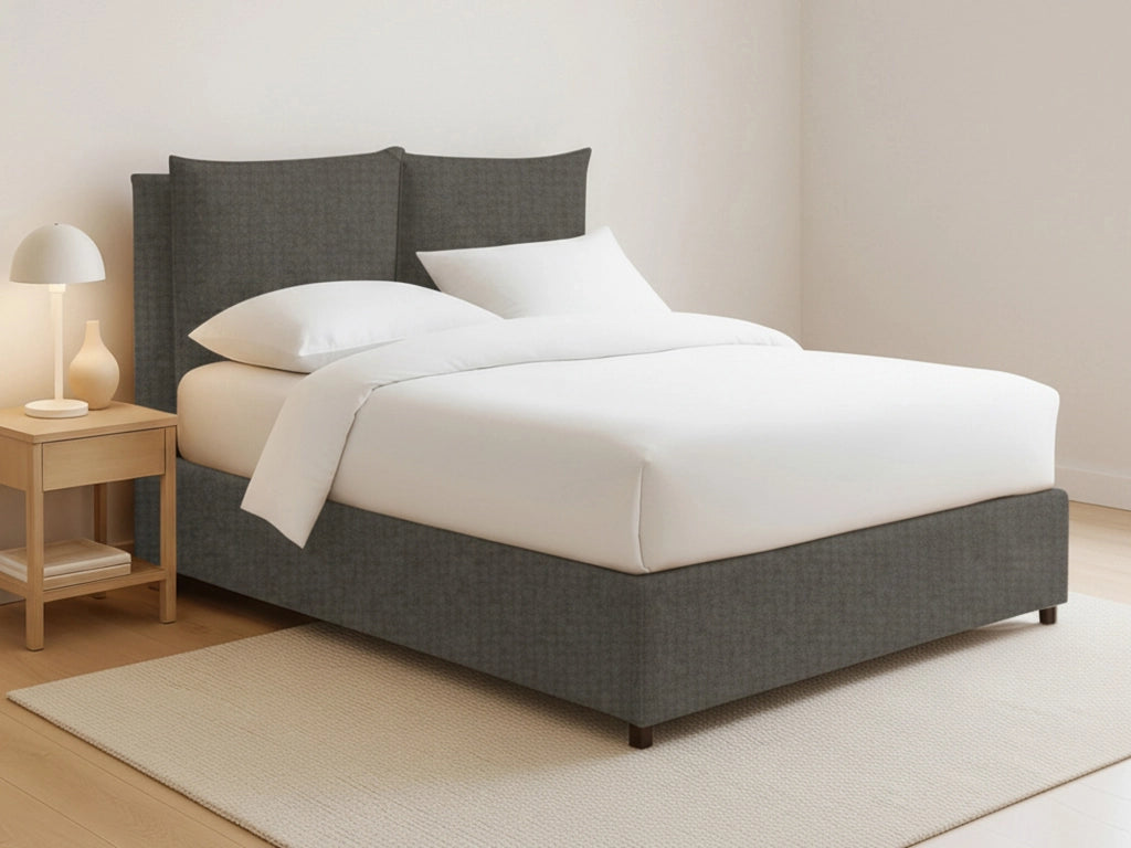 Newton, Letto Piazza e Mezza Sfoderabile Made in Italy, Grigio Tortora