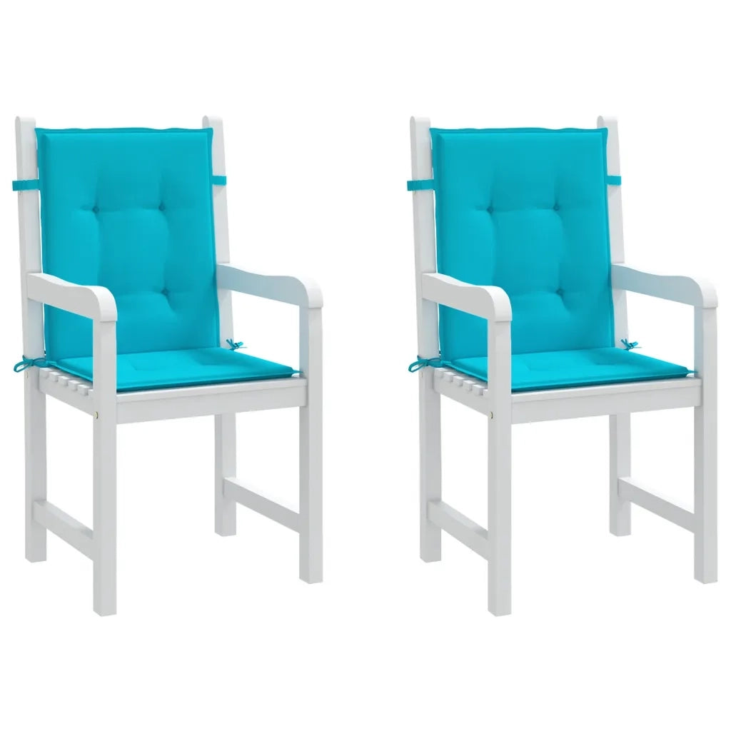Cuscini per Sedia con Schienale Basso 2 pz Turchese in Tessutocod mxl 70479