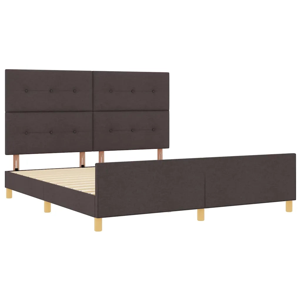Struttura del letto Marrone scuro 180 x 200 cm Tessuto 3344749