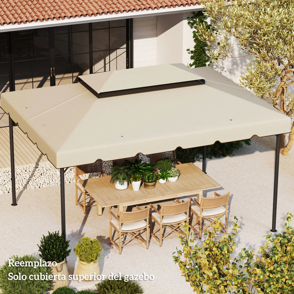 Toldo per Gazebo 4x3 m ¨C zephmum ¨C Beige