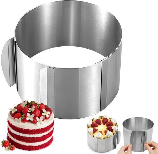 Tara ring adattabile altezza 15 cm in acciaio inossidabile tara ring circolare adattabile tara ring forma torta altezza per l'applicazione o riempimento di torte per torte mousse cioccolato