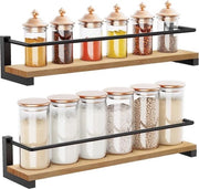 Organizzatore per spezie a due parti, fissaggio a muro, organizzatore da appendere per spezie, spezie, pentole, cucina, accessori da cucina, ripiano di archiviazione, 40x9x7cm