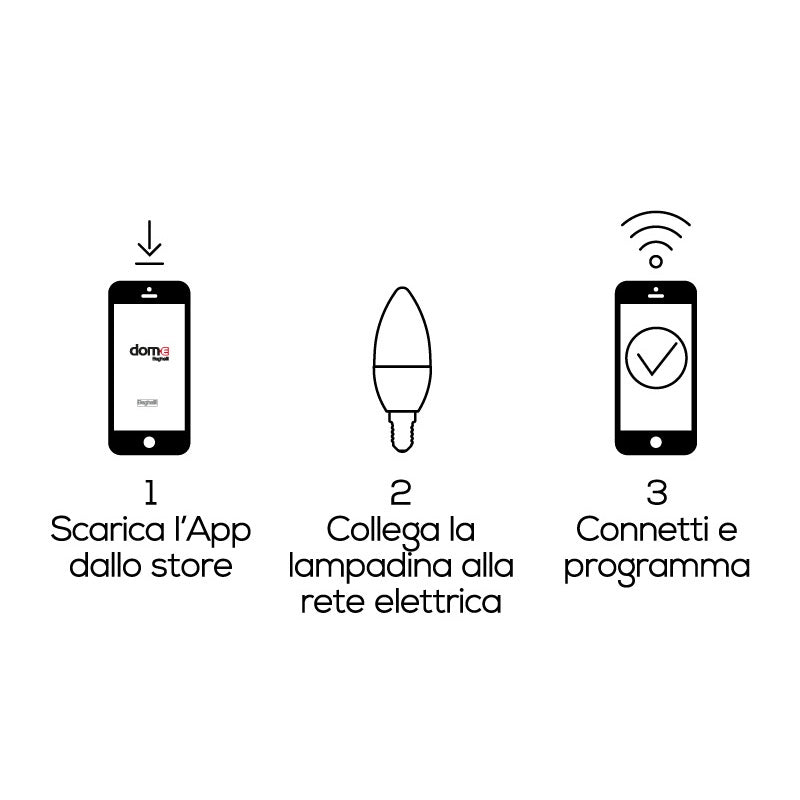 Beghelli LAMPADA LED OLIVA E14 5W RGB + 2700 - 6500K WIFI D