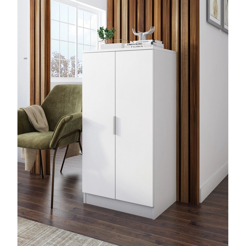 SCARPIERA BASIC 2 ANTE 55X40XH108CM LARICE BIANCO