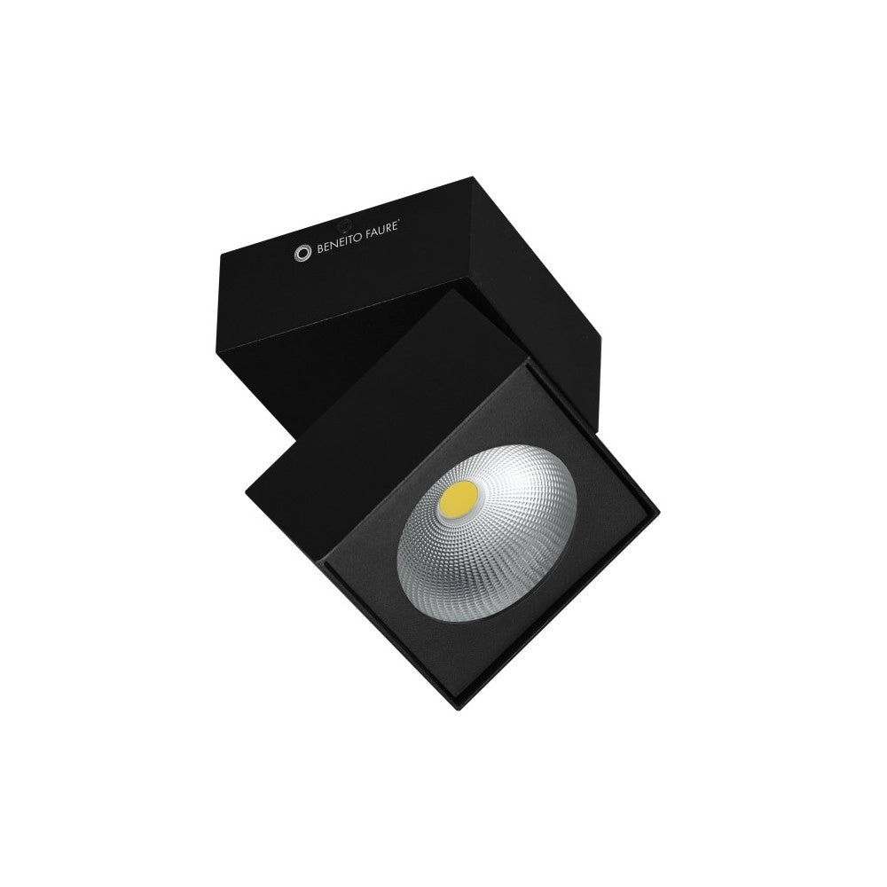 Applique Rubyc tricolore da 14w a led orientabile quadrata nera