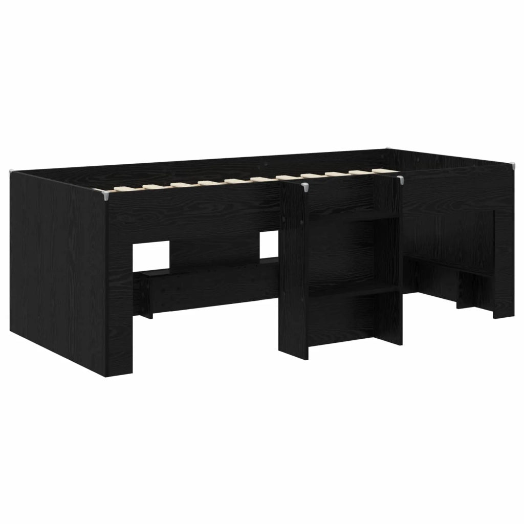 Letto Alto per Bambini 2 pcs Rovere Nero 98.5 x 200 cm