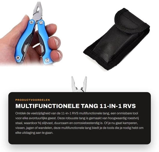 Multitool 11-in-1 - Lame in Acciaio Inossidabile - Multifunzionale Tasca da Cucina - Compreso Taschino Oxford - Adatto per Campeggio - Duraturo e Resistente alla Corrosione - Lame Multifunzionali