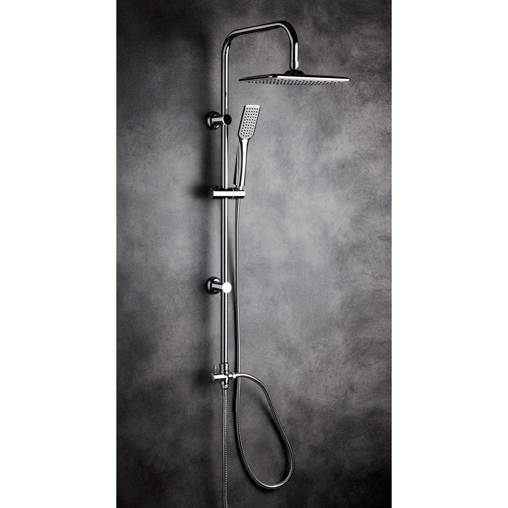 Colonna Doccia a Ponte Soffione 19x25cm Doccetta Acciaio Cromato