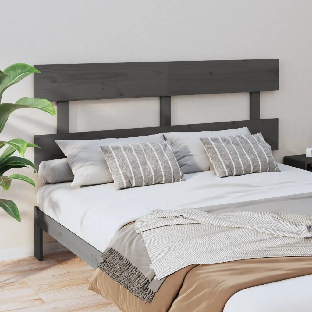 Testiera per Letto Bianca 154x3x81 cm Legno Massello di Pino 819077