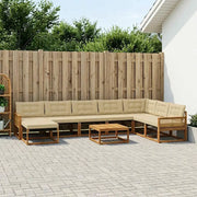 Set di divani da esterno con cuscino 9 pcs Naturale e Beige 3381637