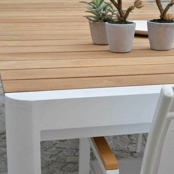 Tavolo Allungabile da Giardino 180/240x100xh76 cm in Alluminio Idaho Plus Bianco