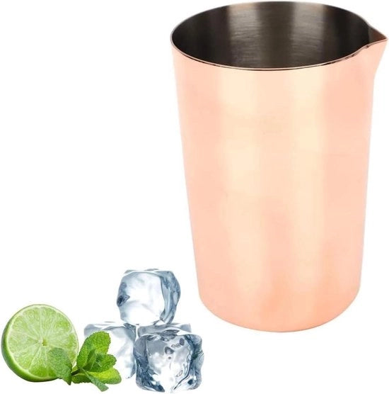 Mischia Cocktail in Acciaio Inossidabile con Vaschetta di Vetro - Cocktail Mixer - Mischia per Bar con Bevande - Mischia Cocktail a Rose Gold