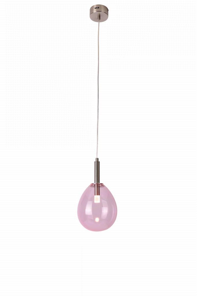 Lampada a sospensione Candellux Lukka LED 6W Ø18 cromo rosa