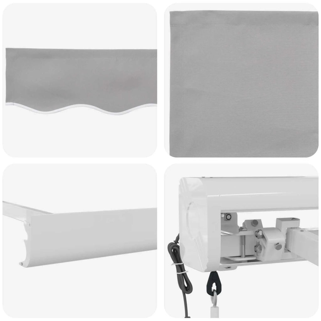 Tenda Retrattile Grigio chiaro 400 × 300 cm Tessuto e Metallo 3330651