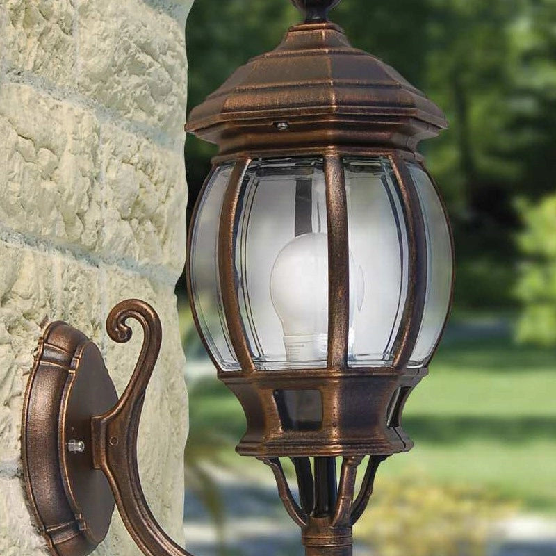 ENEA Lanterna a Parete in Alluminio Lampada per Esterno Classica NERO-RAME GARDENLIGHT