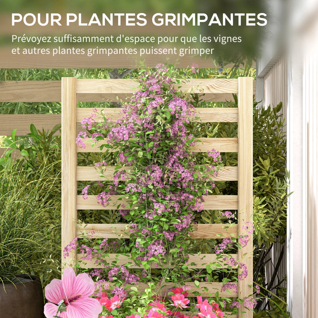 Fioriera con griglia per giardino ¨C zephmum ¨C effetto legno naturale 115x60x110 cm